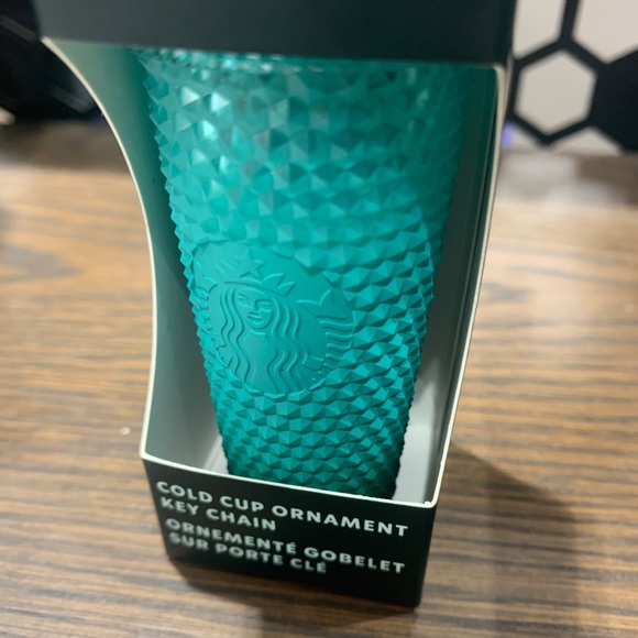 Starbucks Ombre Studded Keychain Mint Green Bling Cup Ornament FOB New 2022 - Picture 5 of 5